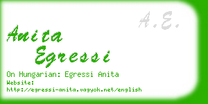 anita egressi business card